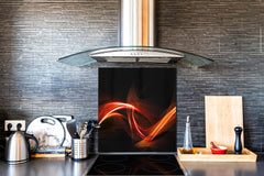 Antiéclaboussures de cuisine en verre BS15A Textures abstraites A: Vague rouge 4