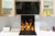 Magnifico paraschizzi in vetro stampato – Pannello in vetro temperato da cucina BS15B Trame astratte B: Fire Black Background 5