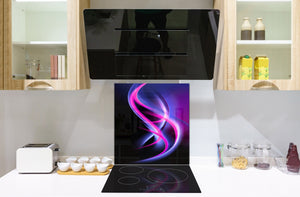Stunning printed Glass backsplash BS15B Abstract textures B: Purple Wave Of Roses 2