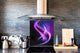 Magnifico paraschizzi in vetro stampato – Pannello in vetro temperato da cucina BS15B Trame astratte B: Purple Wave Of Roses 2