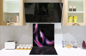 Stunning printed Glass backsplash BS15B Abstract textures B: Purple Wave Of Roses 3