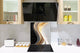 Rückwand aus gehärtetem Glas mit Aufdruck – Küchenrückwand aus Glas BS15B Abstrakte Texturen B:  Gold Black Wave