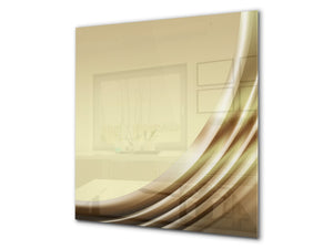 Rückwand aus gehärtetem Glas mit Aufdruck – Küchenrückwand aus Glas BS15B Abstrakte Texturen B:  Yellow Wave 2