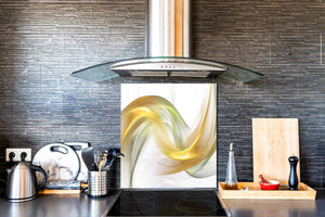 Rückwand aus gehärtetem Glas mit Aufdruck – Küchenrückwand aus Glas BS15B Abstrakte Texturen B:  Yellow Wave 3