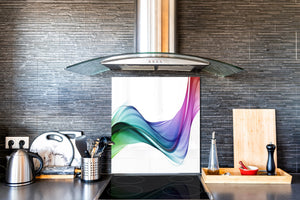 Rückwand aus gehärtetem Glas mit Aufdruck – Küchenrückwand aus Glas BS15B Abstrakte Texturen B:  Colorful Wave 4