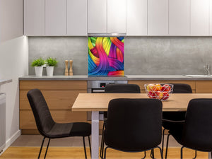 Rückwand aus gehärtetem Glas mit Aufdruck – Küchenrückwand aus Glas BS15B Abstrakte Texturen B:  Colorful Wave 6