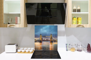 Tempered glass kitchen wall panel BS24 Bridges Series: Tower Bridge 1