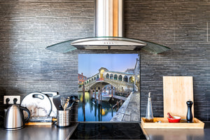 Antiprojections fourneaux verre de sécurité – Fond en verre – Antiéclaboussures lavabo BS24 Série ponts  Pont du Rialto à Venise 2