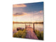Tempered glass kitchen wall panel BS24 Bridges Series: Jetty West Lake 2
