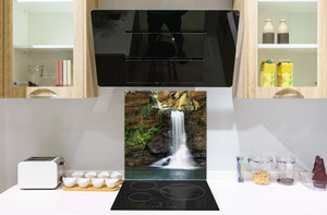 Tempered glass Cooker backsplash BS16 Waterfall landscapes Series: Waterfall Nature 1