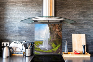 Paraschizzi fornelli vetro temperato – Pannello in vetro – Paraspruzzi lavandino BS16 Serie cascate: Nature de la cascade 2