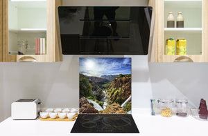 Tempered glass Cooker backsplash BS16 Waterfall landscapes Series: Waterfall Mountain