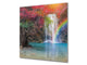 Placa protectora contra salpicaduras de vidrio templado BS16 Serie de paisajes de cascada: Cascada del arco iris