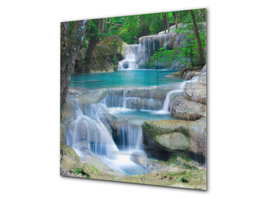 Tempered glass Cooker backsplash BS16 Waterfall landscapes Series: Waterfall Stream