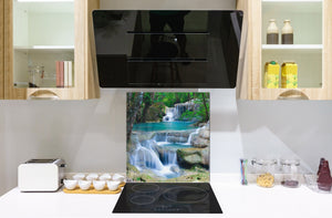 Tempered glass Cooker backsplash BS16 Waterfall landscapes Series: Waterfall Stream