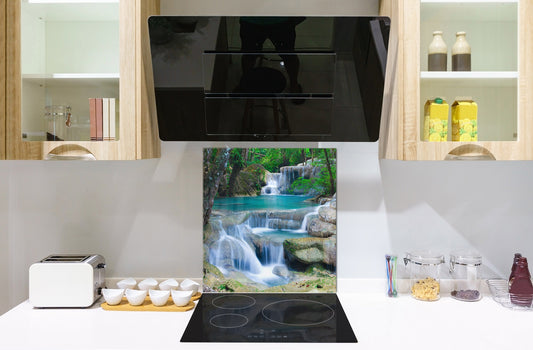 Tempered glass Cooker backsplash BS16 Waterfall landscapes Series: Waterfall Stream