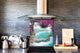 Glasrückwand mit atemberaubendem Aufdruck – Küchenwandpaneele aus gehärtetem Glas BS16 Serie Wasserfalllandschaften:  Waterfall Flowers 1