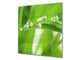 Pannello in vetro rinforzato – Paraspruzzi cucina e bagno BS17 Serie erba verde e cereali: Foglia gocce d'acqua 4