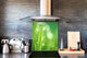 Pannello in vetro rinforzato – Paraspruzzi cucina e bagno BS17 Serie erba verde e cereali: Foglia gocce d'acqua 5