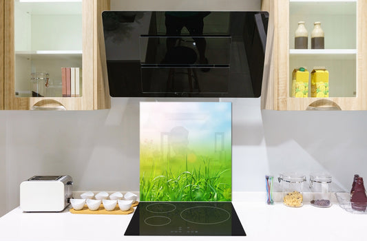 Kitchen & Bathroom splashback BS17 Green grass and cereals Series Grass Leaf Green 4