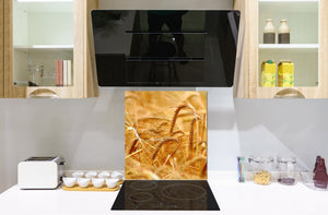 Pannello in vetro rinforzato – Paraschizzi in vetro – Paraspruzzi cucina e bagno BS17 Serie erba verde e cereali: Gambo di prato di cereali 4