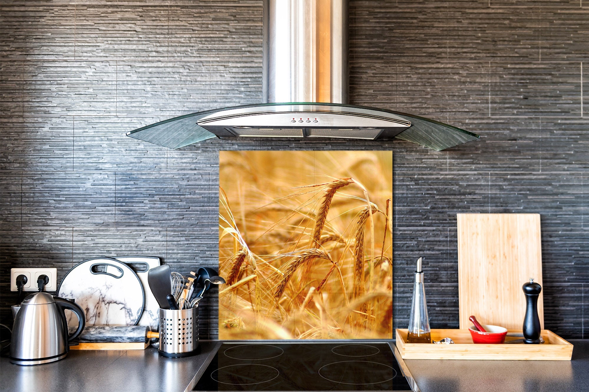 Kitchen & Bathroom splashback BS17 Green grass and cereals Series Cereal Meadow Stalk 4