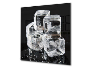 Glass kitchen splashback – Glass upstand BS18 Ice cubes Series: Ice Cubes Black 2