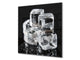 Elegante paraschizzi vetro temperato – Paraspruzzi cucina vetro – Pannello vetro BS18 Serie ghiaccio: Cubetti di ghiaccio Nero 2