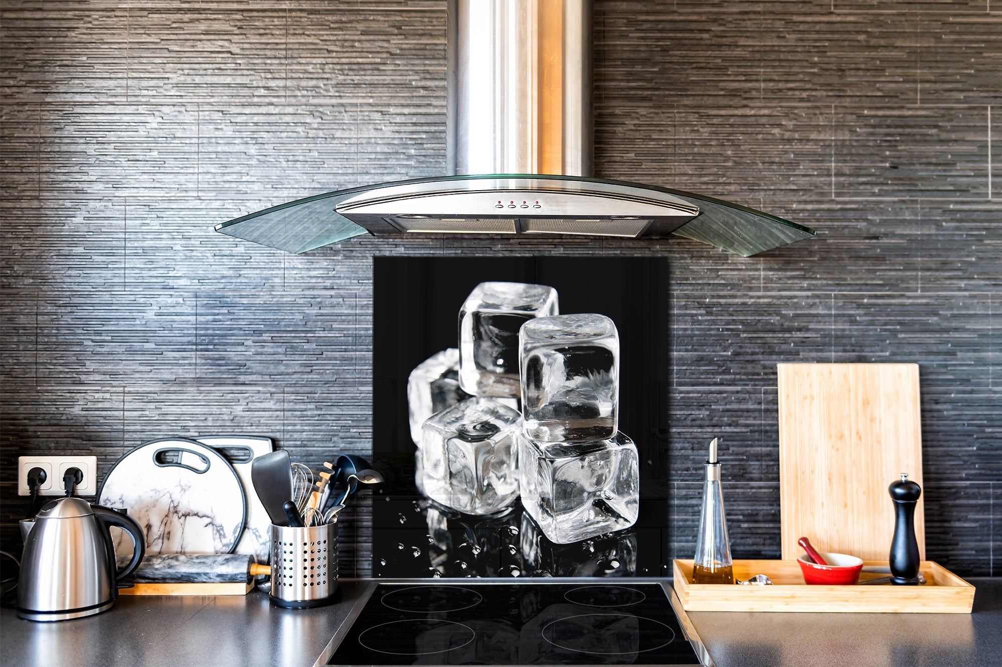 Elegante paraschizzi vetro temperato – Paraspruzzi cucina vetro – Pann –  Concept Crystal
