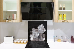 Elégant antiprojections verre sécurité – Antiprojections cuisine verre – Fond de paroi BS18 Série glaçons Glaçons noir 5