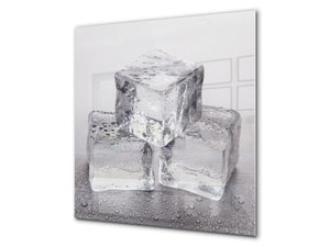 Glass kitchen splashback – Glass upstand BS18 Ice cubes Series: Ice Cubes Gray 2