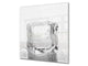 Aufkantung aus Hartglas – Glasrückwand – Rückwand für Küche und Bad BS18 Serie Eiswürfel:  White Ice Cubes