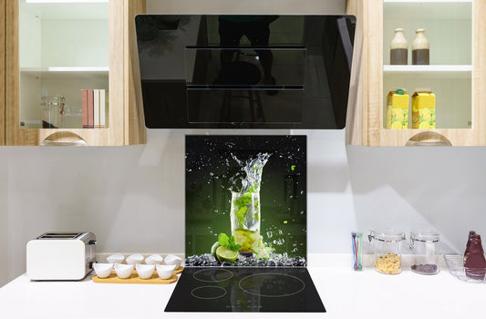 Glass kitchen splashback – Glass upstand BS09 Water splash Series: Lime Mojito 2