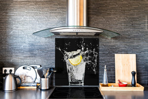 Glass kitchen splashback – Glass upstand BS09 Water splash Series: Lemon Drink