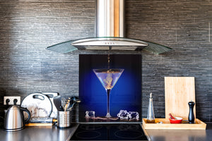Glass kitchen splashback – Glass upstand BS09 Water splash Series: Ice Cube Drink