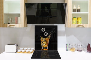 Glass kitchen splashback – Glass upstand BS09 Water splash Series: A Whiskey Drink 1