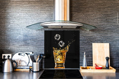 Glass kitchen splashback – Glass upstand BS09 Water splash Series: A Whiskey Drink 1