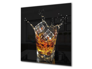 Aufkantung aus Hartglas – Glasrückwand – Rückwand für Küche und Bad BS09 Serie Wasserspritzer:  A Whiskey Drink 2