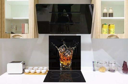 Glass kitchen splashback – Glass upstand BS09 Water splash Series: A Whiskey Drink 2