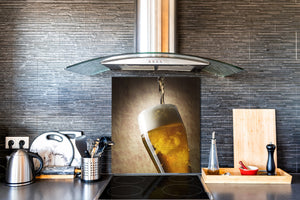 Glass kitchen splashback – Glass upstand BS09 Water splash Series: Lane Beer