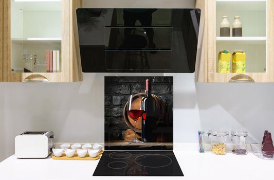 Tempered Glass backsplash – Art design Glass Upstand  BS19 Wine Series: Wine From The Barrel 1
