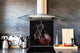 Elegante Hartglasrückwand – Glasrückwand für Küche – Glasaufkantung BS19 Serie Wein:  Spilled Wine