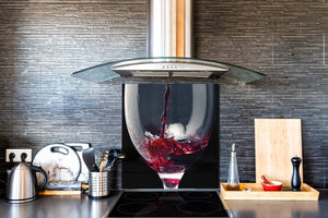 Original fond de paroi cuisine verre – Antiprojections verre – Fond verre artistique BS19 Série vin  Vin rouge 2