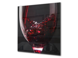 Tempered Glass backsplash – Art design Glass Upstand  BS19 Wine Series: Red Wine 3