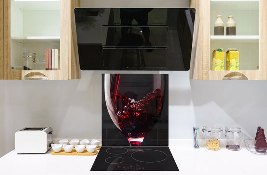 Tempered Glass backsplash – Art design Glass Upstand  BS19 Wine Series: Red Wine 3