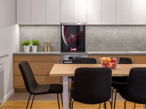 Elegante Hartglasrückwand – Glasrückwand für Küche – Glasaufkantung BS19 Serie Wein:  Red Wine 3
