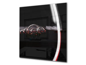 Elegante Hartglasrückwand – Glasrückwand für Küche – Glasaufkantung BS19 Serie Wein:  Red Wine 4