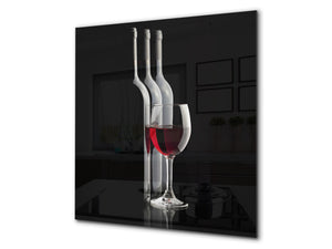 Original fond de paroi cuisine verre – Antiprojections verre – Fond verre artistique BS19 Série vin  Vin rouge 5