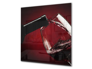 Elegante Hartglasrückwand – Glasrückwand für Küche – Glasaufkantung BS19 Serie Wein:  Red Wine 6