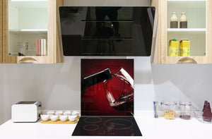 Tempered Glass backsplash – Art design Glass Upstand  BS19 Wine Series: Red Wine 6